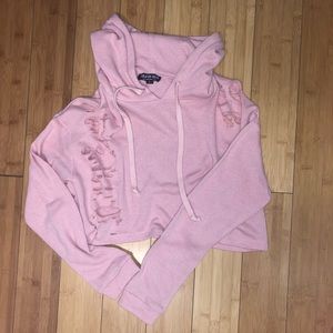 Fashion Nova Cropped Ripped Jacket